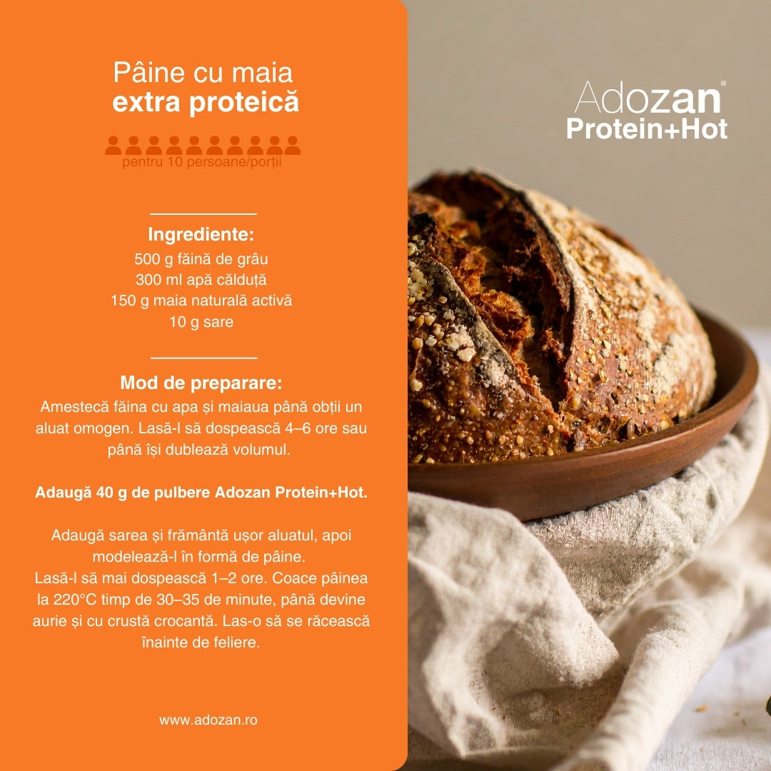 Pudră Proteică Termostabilă Adozan Protein+Hot Fără Aromă (99% Proteină) - 3 kg