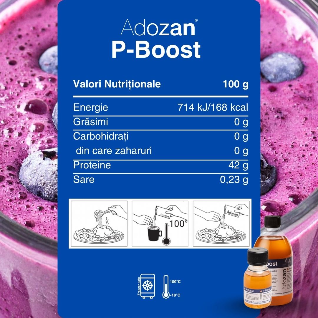 Proteină Lichidă Termostabilă P-Boost Fără Aromă - Flacon 60/500ml