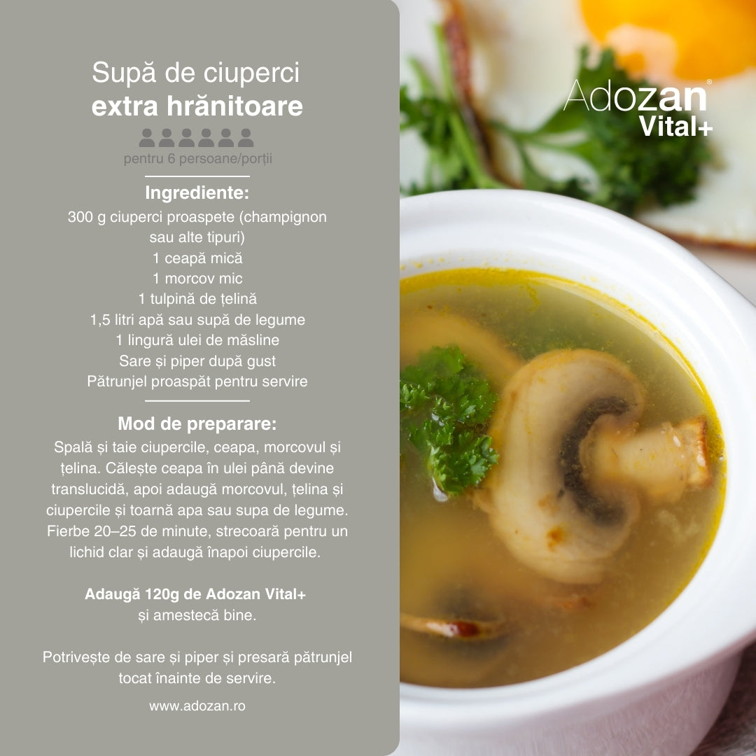 Pudră Nutritivă Completă Adozan Vital+ cu Fibre și Proteine ​​(Gust Neutru) - 3 kg