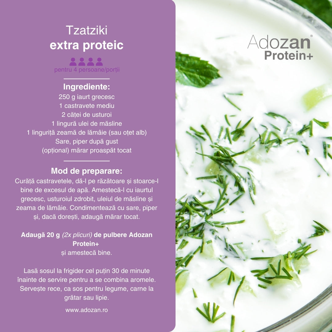 Pudră Proteică Adozan Protein+ Fără Aromă (99% Proteină Pură) - Pungă 300 g