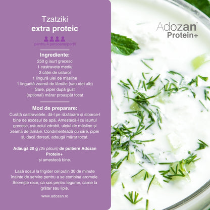 Pudră Proteică Adozan Protein+ Fără Aromă (99% Proteină Pură) - Pungă 300 g