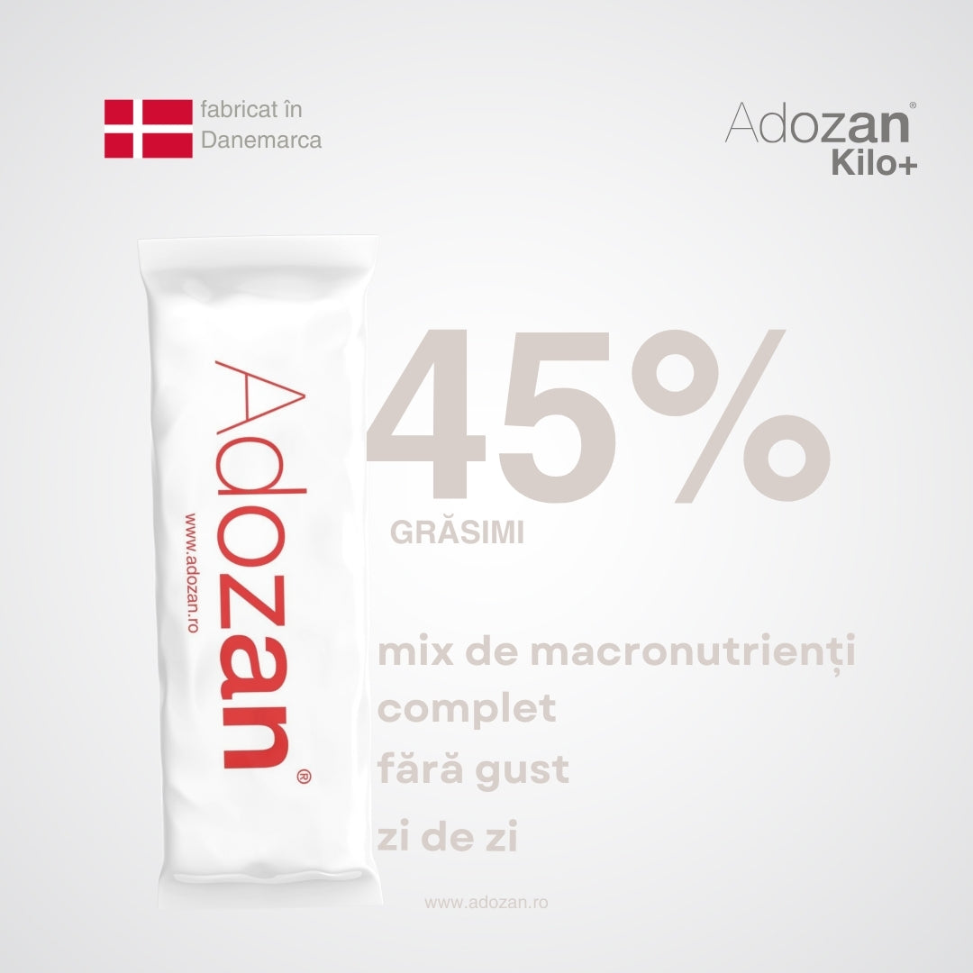Pudră Hipercalorică Adozan Kilo+ Fără Aromă (Energie &amp; Proteine) - Plic 10 g