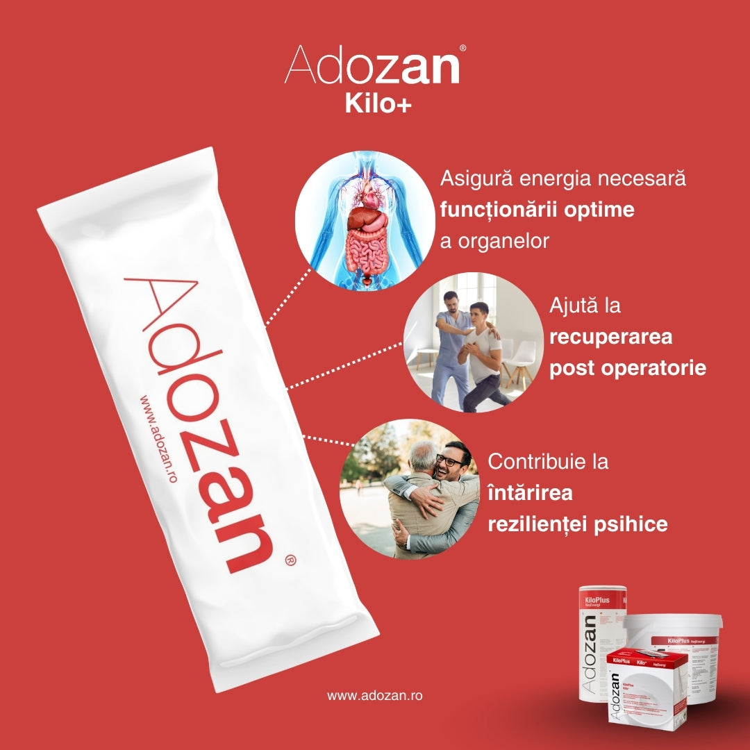 Pudră Hipercalorică Adozan Kilo+ Fără Aromă (Energie &amp; Proteine) - Plic 10 g