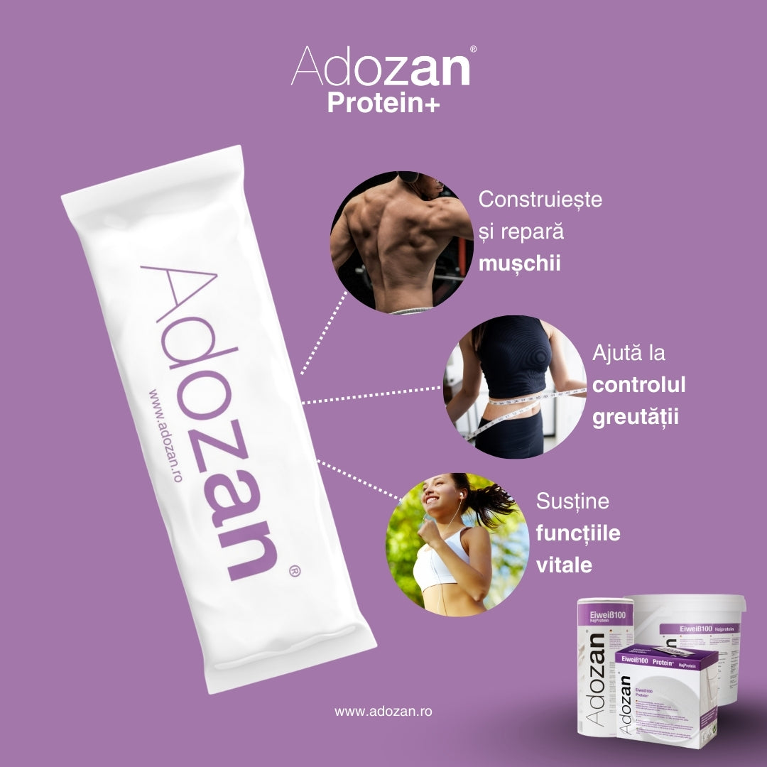 Pudră Proteică Adozan Protein+ Fără Aromă (99% Proteină Pură) - 1 kg