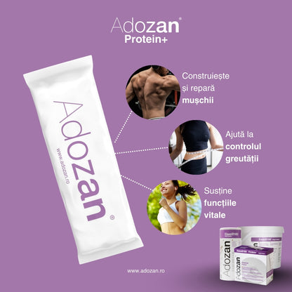 Pudră Proteică Adozan Protein+ Fără Aromă (99% Proteină Pură) - Plic 10 g