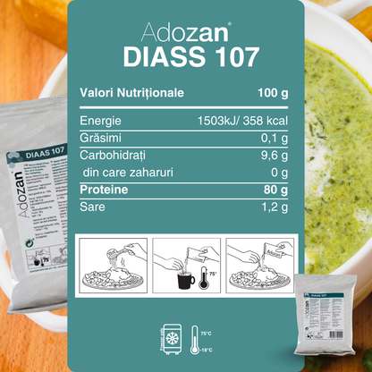 Pudră Proteică Adozan DIASS 107 Fără Aromă (Scor DIAAS 107 - Testat) - Pungă 300 g