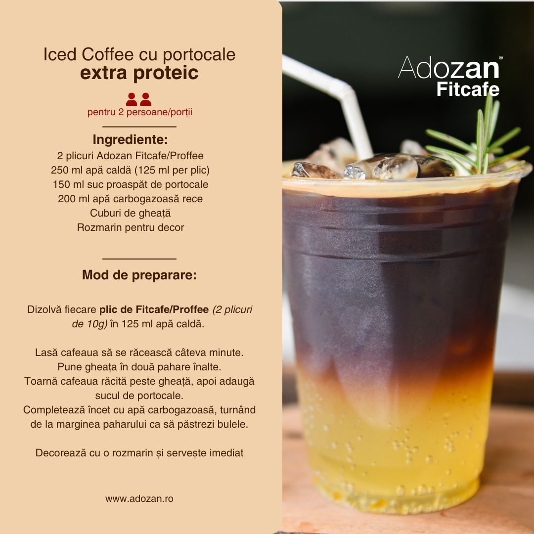 Cafea Instant Proteică Adozan Fitcafe (7 g Proteină/Plic)— Plic 10 g